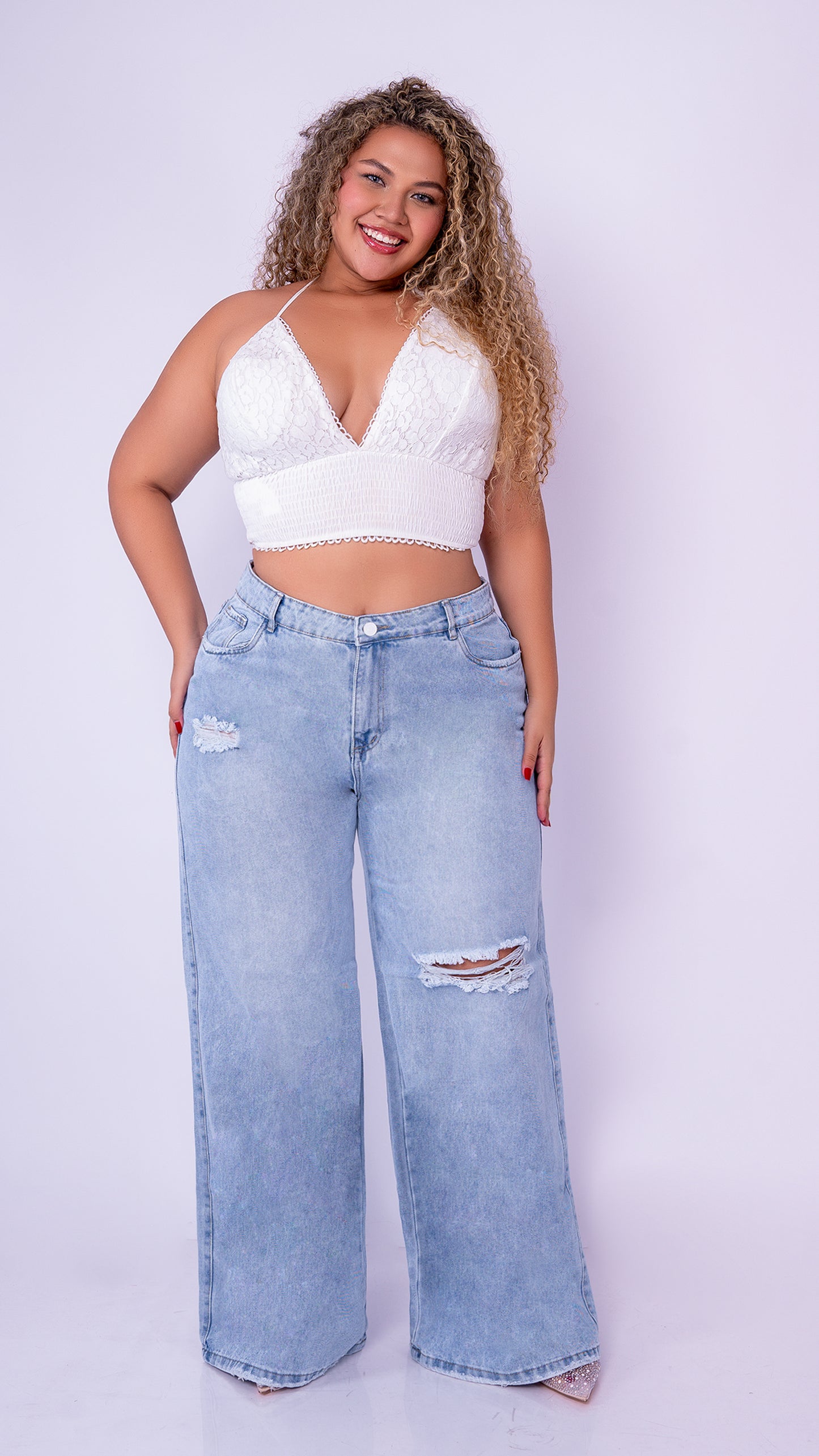JEAN WIDE LEG PLUS REF:25453