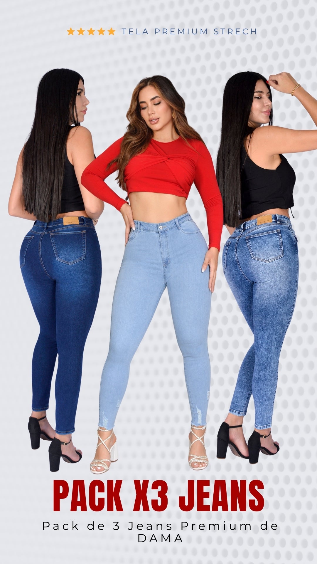 PACK SKINNY PREMIUM MUJER X3