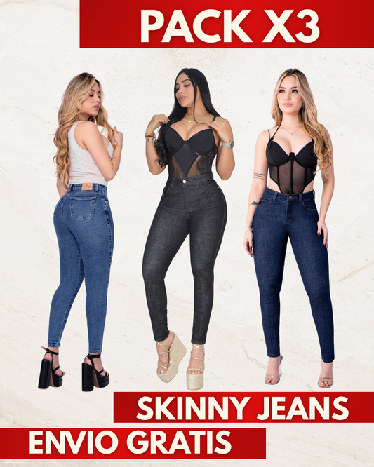 PACK SKINNY PREMIUM MUJER X3